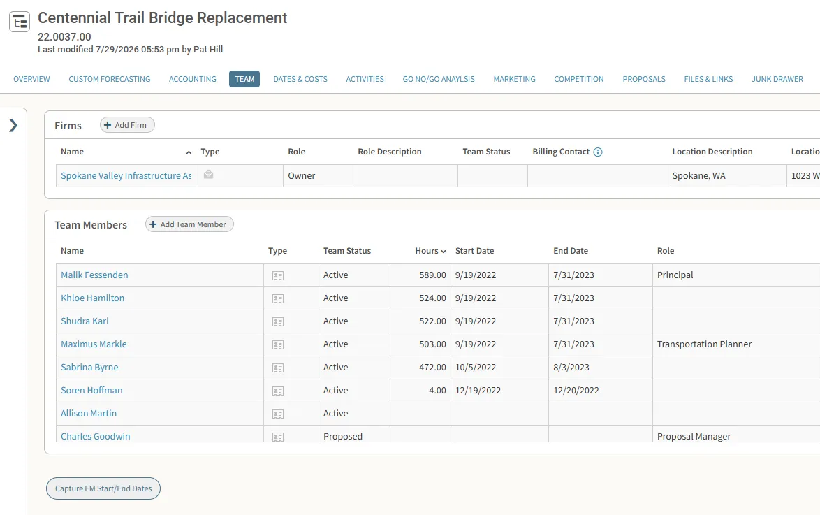 Deltek Vantagepoint scheduled workflow screen